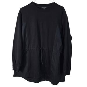 Athleta Triumph Hybrid Sweatshirt Women’s L Black Crewneck Cinch Waist Athletic